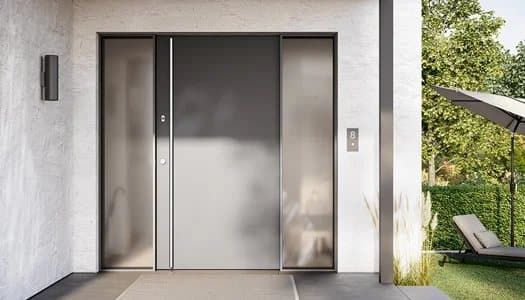 Maison contemporaine et sa porte d’entrée connectée