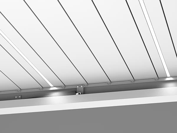 Lames de pergola avec éclairage LED intégré