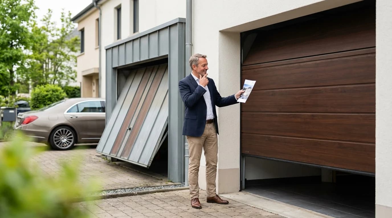 Porte de garage sectionnelle vs basculante au Luxembourg