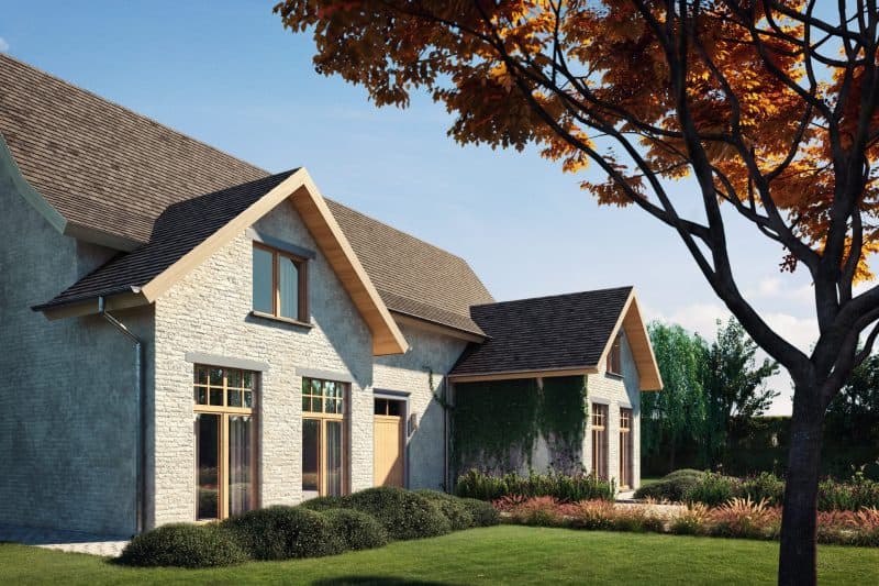 Maison de campagne en pierre avec fenêtres PVC Elegant