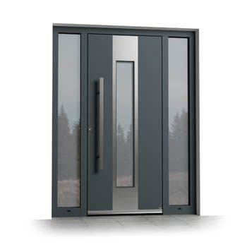 Porte d’entrée Delutech avec fixes latéraux vitrés
